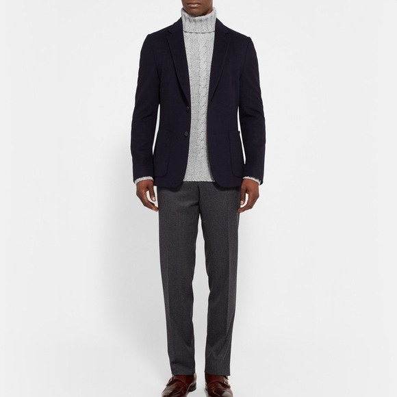 Hackett London Cable Knit Wool And Cashmere Blend Rollneck Sweater - Picture 6 of 6